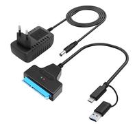Hoembpn Cavo SATA a USB 3.0 Adattatore SSD/HDD 2.5"/3.5" Unità Hard Disk Esterni e Interni Convertitore 5Gbps con 12V/2A Adattatore di Alimentazione Compatibile con Windows, Mac e Linux