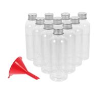 Hoement 10 Bottiglie da Viaggio in Plastica Trasparente con Tappo in Alluminio 150ml, Compatte e Pratiche per Liquidi, per Esigenze On-the-go