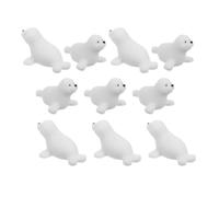 Hoement 10 Pezzi Mini Statuetta in Resina Bianca a Forma di Foca Polare, Decorazione Realistica per Micro Giardino Fatato e Scrivania, Accessorio Compatto e Multifunzione per Appassionati