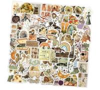 Hoement 110 pezzi Adesivi Vintage Animali Retro per Laptop e Valigia Decalcomanie per Bici Scrapbooking e Decorazioni DIY per Adulti e Ragazzi