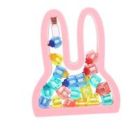Hoement 1set Scatola Porta Denti Per Ragazzo Ragazza Forma Di Coniglio Organizzatore Ricordi Per Dentini e Souvenir Trasparente Per Infanti Confezione Completa