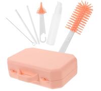 Hoement 1set Spazzole Per Pulizia Bottiglie Per Portatile Con Scatola Di Stoccaggio Inclusi Spazzola Per Tettarelle e Spazzola Per Design Ergonomico e Sicuro Per Casa e Viaggio