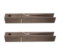 Hoement 2 Pezzi Gancio Portasciugamani in Legno 30cm Stile Rustico | Molla Classica, Protezione della Parete, Riduce il Disordine, per Ingressi, Galleria, Memi e Disegni