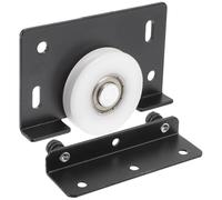 Hoement 2 Pezzi Pulegge Scorrevoli per Porta in Vetro Nero in Ferro e Plastica Elevata Capacità di Carico per Armadi e Librerie