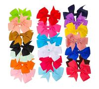 Hoement 20 pezzi Fermagli per Capelli Bambina con Fiocchetto in Nastro Clip per Ragazzo Ragazza e Colorati e Morbidi Facili da Usare per Capelli Abbigliamento e Accessori