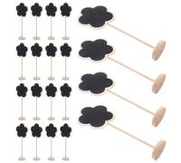Hoement 20 Pezzi Mini Lavagne in Legno Forma Fiore, Lavagna Cancellabile Versatile per Menu e Promemoria, per Eventi e Ufficio, Stile Moderno Minimalista