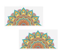 Hoement 2pezzi Adesivi Murali Mandala Pvc Autoadesivi Decalcomanie Decorative Delicate per Pareti Soggiorno Camera da Letto Ufficio Nursery