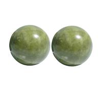 Hoement 2pezzi Palline Di Pietra Verde Per Massaggi Alle Mani Palle Rotanti Per Allenamento Salutare Palle Decorative Per Esercizi Manuale