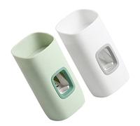 Hoement 2pezzi Spremi-dentifricio Parete Dispenser per Dentifricio in Pratico Estrusore senza Forare Facile e Rapido Apertura Elastica senza Perdite Controllo Quantità Utilizzabile