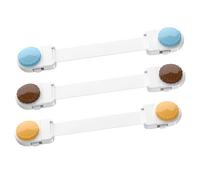 Hoement 3 pezzi Sicurezza Blocca Sportelli e Porte con Adesivo Resistente Blocco Sicuro Anti-pizzico per Casa e Armadi Protezione Finestra e Fermacassetti Mix Colori