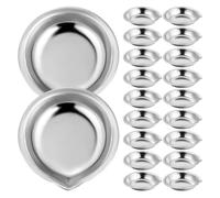 Hoement 30 Pezzi Tavolozze di Miscelazione Rotonde in Acciaio Inossidabile Argento, Design Compatto e Facile da Pulire, per Acquerelli Art