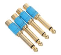 Hoement 4 pezzi Adattatore Audio Maschio Femmina con Schermatura Antirumore per Segnale Stabile Compatibile Mixer Amplificatori e Home Theater Blu Compatto e Portatile