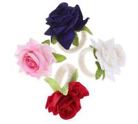 Hoement 4 Pezzi Anelli Portatovaglioli Forma di Rosa Decorazioni Tavola Floreali per Matrimonio Compleanno e Festa Portatovaglioli Eleganti per Giorno degli Innamorati e Eventi Speciali