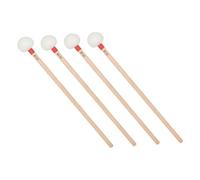 Hoement 4 pezzi Bacchette Percussioni Professionali con Testa in Feltro Bianco Manico in Legno Rosso Stecchette Timpani per Orchestra Banda e Studio Musicale