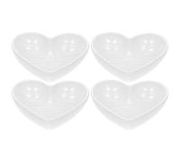 Hoement 4 Pezzi Piattino Condimento a Forma di Cuore in Ceramica Bianco