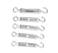 Hoement 5 pezzi Tenditore Fune Inox Oc Tipo Regolabile per Tensione Cavo e Tendicavo con e Gancio per Uso Flessibile e Resistente