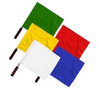 Hoement 5pezzi Bandiere da Arbitro Portatili per Gare Sportive Segnalazione Stradale e Eventi con Aste in Inox Leggere e Manico Ergonomico Colori Vivaci Rosso e Bianco per Alta Visibilità
