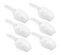 Hoement 6 pezzi Palette per Buffet in Plastica Trasparente Cucchiaio Ergonomico per Ghiaccio Farina Riso e Cibo Solido Design Anti-sgocciolamento per Uso Cucina e Pet Food