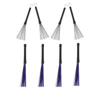 Hoement 8 Pezzi Folkdrummersbeginners Practice And Handles Practicing Wire Handle Kit Acoustic Bands Tool Percussion Student For Drum Jazz Playing Beginners Drummer Retractable Rock
