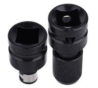 Hoement Adattatore Socket per Avvitatore a Impulsi Sgancio Rapido, 2 Pezzi in Acciaio Nero, per Trapano e Cricchetto