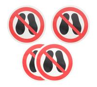 Hoement Adesivi di Avviso Non Calpestare Rosso 4 Pezzi in PP e PET, per Supermercati e Outdoor, Facili da Applicare, Impermeabili e per Prevenire Incidenti