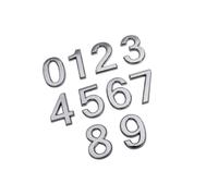 Hoement Adesivi Numero in Abs Placcato Argento Autoadesivi per Porta Orologio e Targhetta Indirizzo Decorativi per Hotel Ufficio e Casa