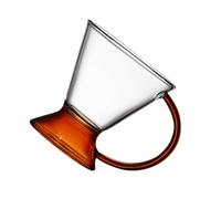 Hoement Bicchiere in Vetro Ambra da 200ml per Bevande, Tazza da Caffè e Dessert Design Semplice e Funzionale per Uso Domestico