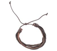 Hoement Bracciale Multistrato in Pelle Intrecciata Regolabile per Uomo e Donna, Gioielli Vintage Fatti a Mano in Pelle Morbida, Accessorio Versatile Design Artigianale per Uso Quotidiano