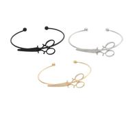 Hoement Bracciali Dell'amicizia per Donna 3 Pezzi Design Forbice Aperto, Set di Braccialetti in Metallo Antiruggine, Eleganti e Leggeri, come Regali per Ragazze Adolescenti e Amiche