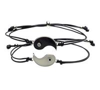 Hoement Bracciali Yin Yang Luminosi al Buio per Coppie in Lega e Corda Regolabile, Esprimono Tolleranza per Ringraziamenti o Capodanno