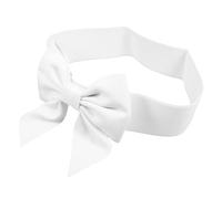 Hoement Cintura Elastica Larga da Donna Bianca Fiocco Decorativo, Comoda da Indossare dal Design Elegante per Abiti e Occasioni Formali
