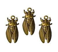 Hoement Ciondoli Vintage Decorativi e Facili da Appendere in Ottone a Forma di Cigale 3 Pezzi per Portachiavi e Decorazioni in Stile Retrò