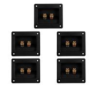 Hoement Connettori Terminali Altoparlanti 2 Vie in Rame 5 Pezzi - Piastra Terminale per Cavi Audio Subwoofer - Terminale Scatola Altoparlante per Auto e Impianti Audio Domestici