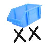 Hoement Contenitore Plastica Multiuso per Scaffali Cassetta Componenti e Accessori Resistente Scatola Portaoggetti Impilabile per Elementi e Utensili Blu