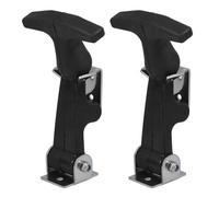 Hoement Coppia di Chiusure a T in Acciaio Inox 304 Fermo in Gomma Nero Regolabile Ganci per Cassette degli Attrezzi e Serrature per Armadietti Meccanici Adatti per Uso Industriale e