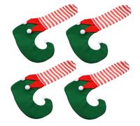 Hoement Coprigambe per Sedie 4 Pezzi in Materiale Resistente Colorato Funzione Antiscivolo per Proteggere Pavimenti Durante Eventi Natalizi