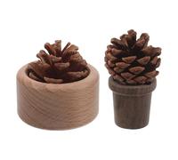 Hoement Diffusore per Ambienti in Legno Massello 2 Pezzi Pigne Naturali Diffusore di Aromaterapia in Legno di Ebano e Faggio per Casa Soggiorno Camera da Letto e Ufficio Diffusori di Oli