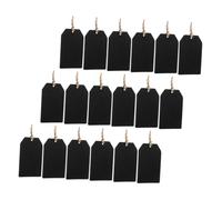 Hoement Etichette in Materiale Sintetico Nero 32 Pezzi Foro Preforato per Scrivere Messaggi Decorazione e Imballaggio per Bottiglie e Regali