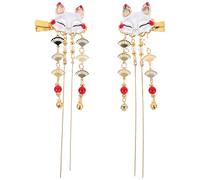 Hoement Fermagli per Chioma Vintage Nappa e Maschera da Cartone Animato, 2 Pezzi, Accessori per Chioma Donna in Lega, per Acconciature Orientali Colore Casuale