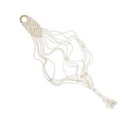 Hoement Gancio Per Ukulele in Macramè Decorativo Da Parete, Porta Chitarra Intrecciato Bianco 125 Cm Nappine, Supporto Artigianale Resistente Per Strumenti Musicali e Arredamento Casa