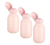 Hoement Kit 3 Pezzi Flaconi da Viaggio 100ml Rosa in Pe Riutilizzabili a Tenuta Stagna per Cosmetici, Contenitori Liquidi da Viaggio per Prodotti la Cura Personale