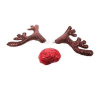 Hoement Kit Decorativo Resistente allo Sbiadimento Corna di Renna Luminose e Naso in Plastico e Tessuto per Auto per Decorazioni Natalizie e Feste su Auto e Camion