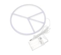 Hoement Lampada LED Neon Forma di Simbolo della Pace Luce Notturna da Tavolo Decorativa per Parete Illuminazione Romantica per Casa e Feste