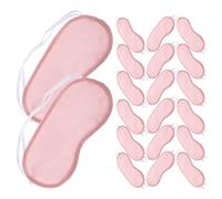 Hoement Maschera gli Occhi Monouso in Finta Seta Rosa, Set da 20 Pezzi, Leggera e Confortevole Doppio Elastico, per Dormire, Viaggi, Hotel e Uso Quotidiano