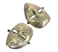 Hoement Maschere Vintage da 2 Pezzi in Plastica Oro, Copertura Totale e Design Elegante per Feste in Costume e Decorazioni di Halloween per Adulti