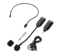 Hoement Microfono Wireless Auricolare da Testa Kit Microfoni Palmari per Insegnamento Fitness Guida Turistica Trasmettitore Bodypack Microfono con Auricolare Omnidirezionale