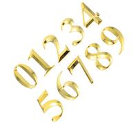 Hoement Numeri Civici Autoadesivi 3D Dorati in Plastica 10 Pezzi per Porte Casa Uffici e Spazi Commerciali 7 CM Etichetta Elettrolitica