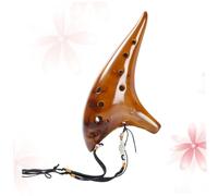 Hoement Ocarina Contralto in Ceramica C Accordatura per Principianti e Professionisti Design Ergonomico e Suono Melodioso Facile da Suonare e Trasportare Colore Giallo con Borsa Protettiva