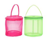 Hoement Organizer Filati e Borsa Uncinetto 2 Pezzi Sacchetti Rete Rotondi per Progetti Artigianali e Maglieria Custodia Leggera per Accessori e Gomitoli da Lavoro a Maglia
