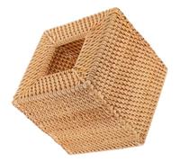 Hoement Portafazzoletti da Tavolo in Rattan Scatola Quadrata per Tovaglioli Organizer Resistente e Leggero per Casa Ufficio e Ristorante Vintage Naturale